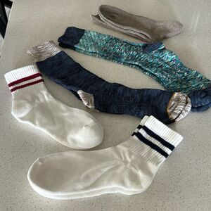 Bundle of Thick Mens Socks Warm White Blue Knit